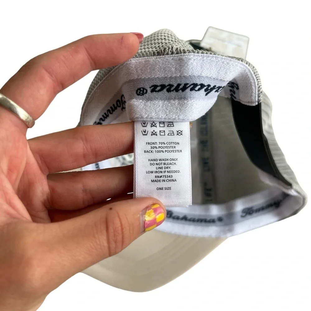 Tommy Bahama Men’s One Size, Cream Gray Marlin Adjustable Snap Back Baseball Hat - Picture 11 of 16